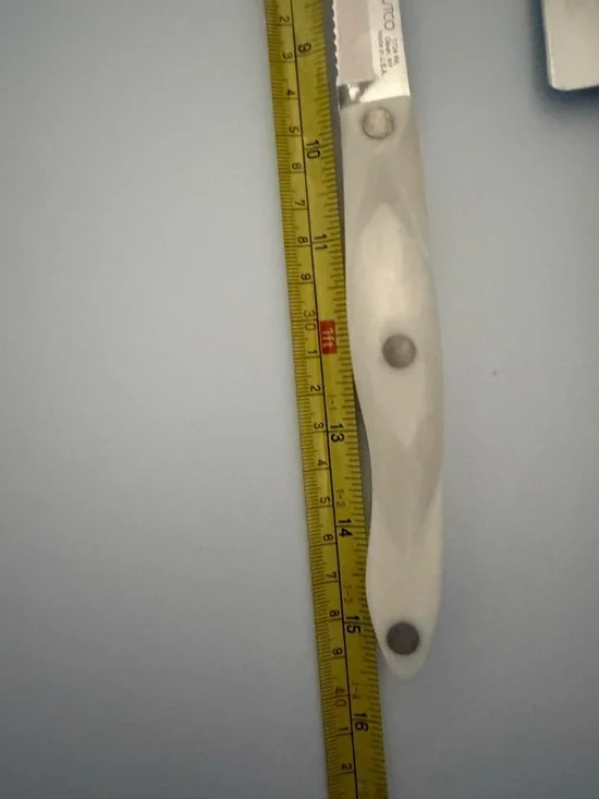 White Pearl Handle Kitchen Knife and Scissor Set - 10 Piece Home Kitchen Cutlery - Picture 8 of 9